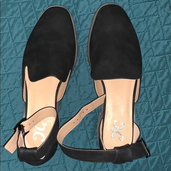 Black Ankle Strap Flats - Picture 2 of 4